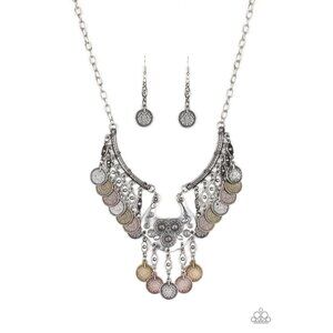 Paparazzi Treasure Temptress Multi Brass Copper Silver Coins Necklace Earrings